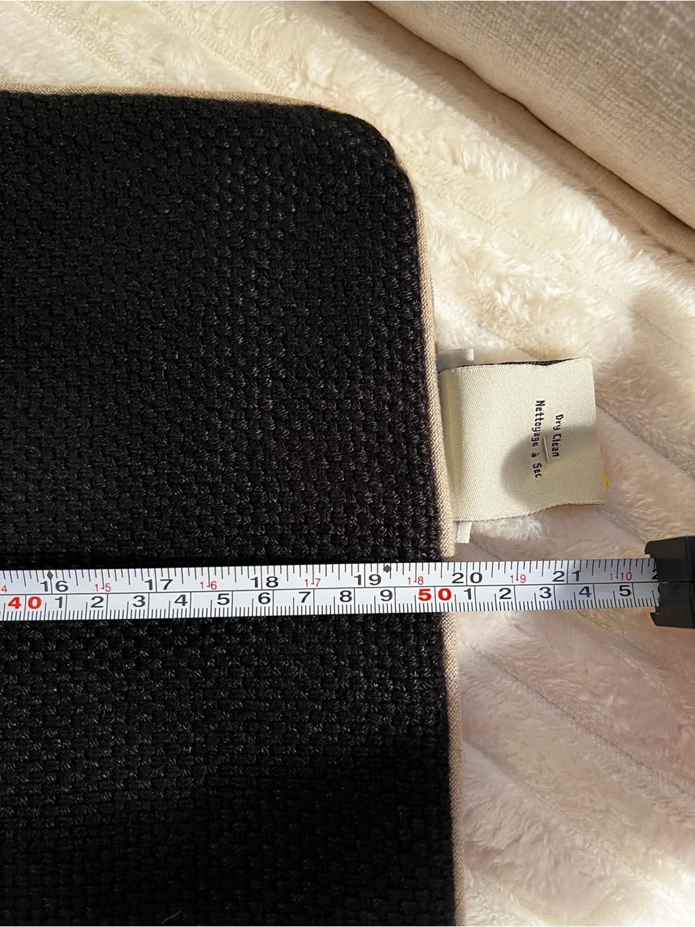 (2) 20x20” Pottery Barn Neutral Linen Pillow Cover with Black Knit Back